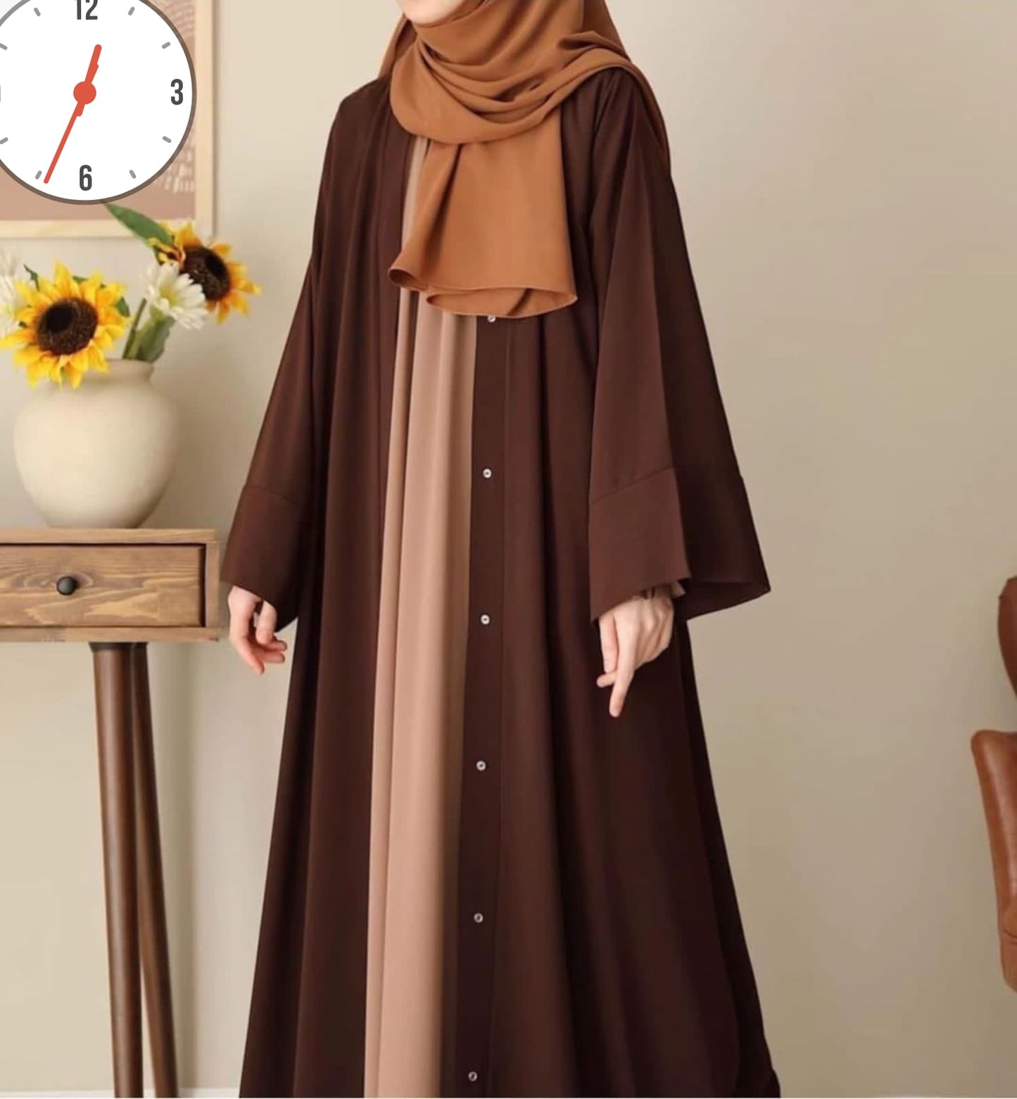 Chocolaty Abaya With inner attached &amp; Stoller