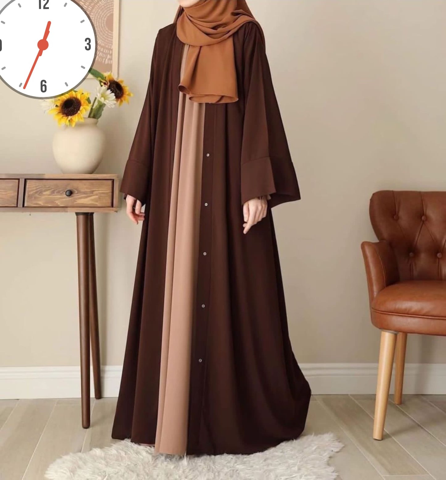 Chocolaty Abaya With inner attached &amp; Stoller