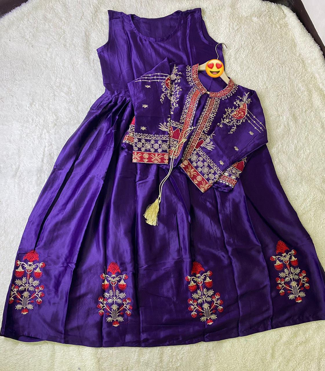 Embroidery Bunch Maxi With Emb Separate Koti 2 Pcs