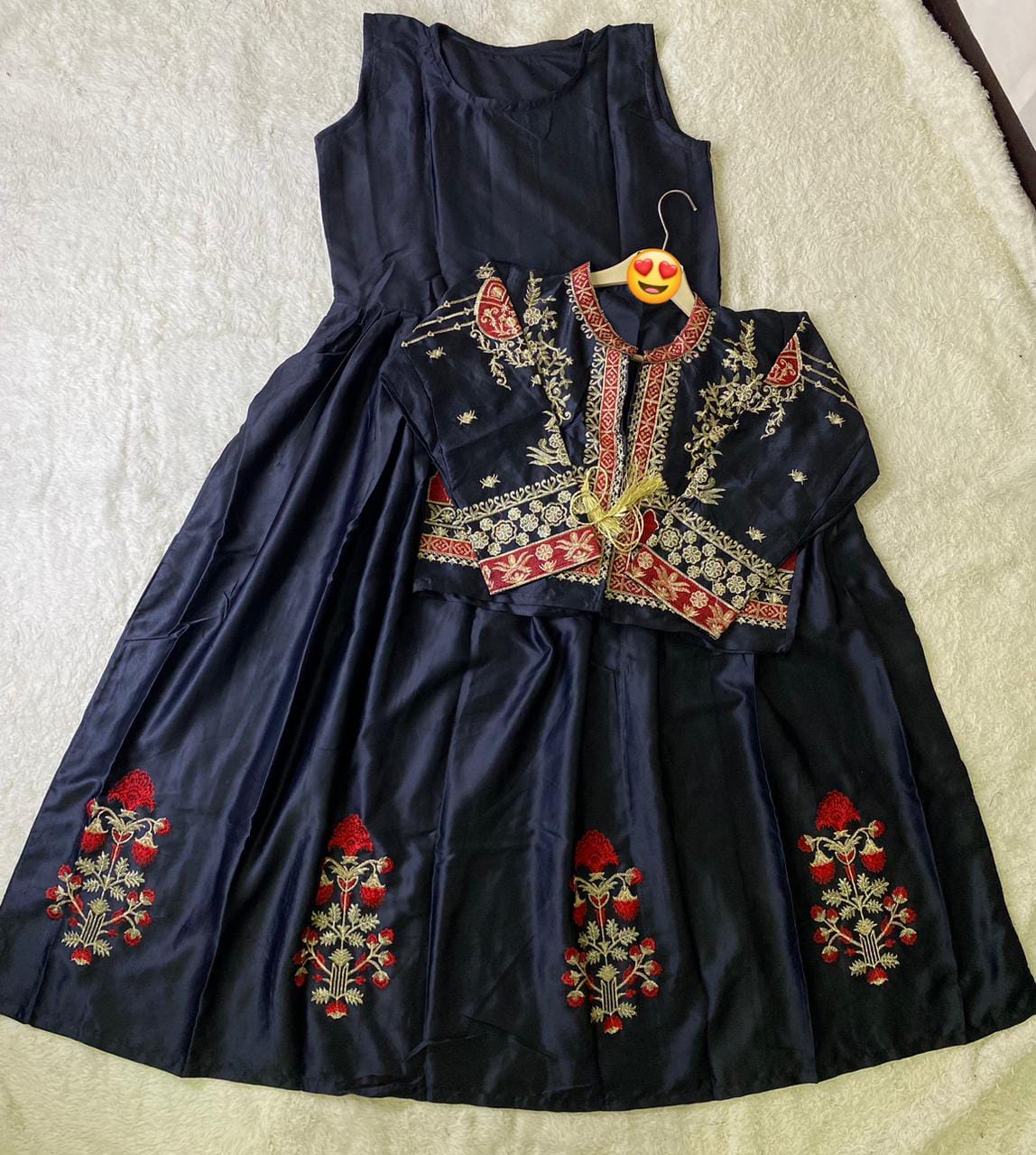 Embroidery Bunch Maxi With Emb Separate Koti 2 Pcs